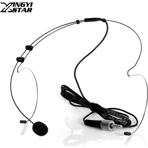 Mini 3.5mm Screw Lock Connector Vocal Condenser Headworn Headset Microphone Lecture For FM Wireless System Body-Pack Transmitter