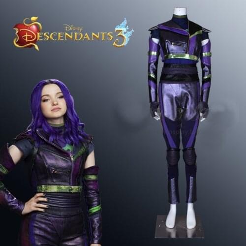 Cosplaydiy Custom Made Descendantes 3 Mal Cosplay Costume Descendentes Mal Purple Outfit Costume L320