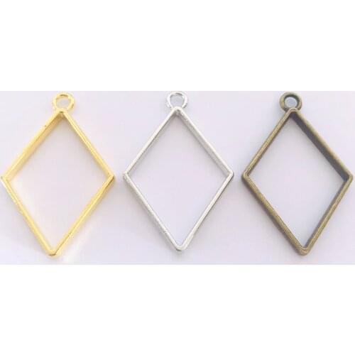 10Pcs Metal Prismatic Geometric Hollow Frame Pendant Charm UV Epoxy Resin Craft Bezel For DIY Jewelry Making Accessories