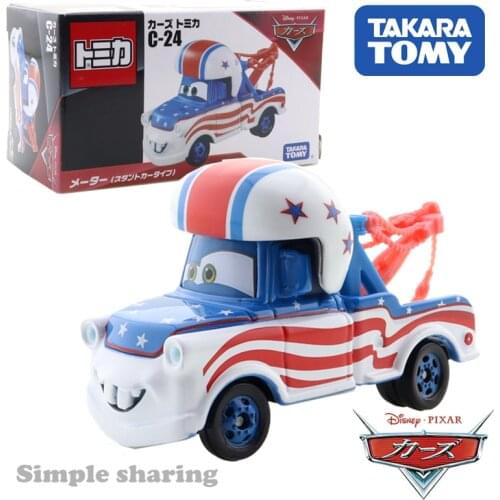 Takara Tomy Disney Pixar Cars Tomica C-24 Mater Meter Stunt Car Type Hot Pop Kids Toys Motor Vehicle Diecast Metal Model