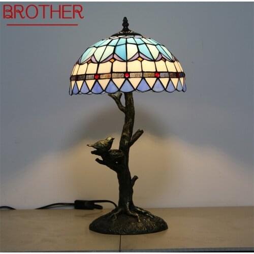 BROTHER Tiffany Table Lamps Modern LED Colorful Desk Light Creative for Home Bedroom Decoration