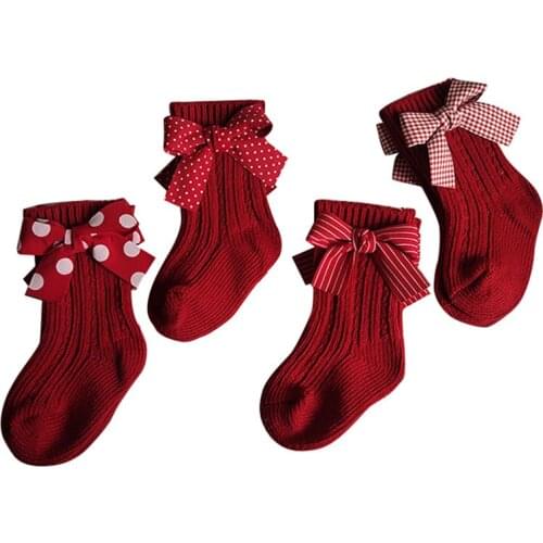 Baby Socks Bow winter autumn Bowknot for Newborn Baby Girls Kids for Winter Terry Cotton Sokken Princess socks