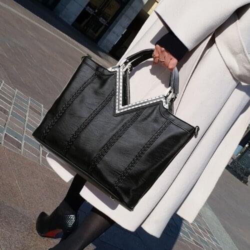 2019 New High Quality Women Pu Leather Handbags Big Casual Female Bags Tote Shoulder Bag Ladies Large Bolsos Famous designer Hot