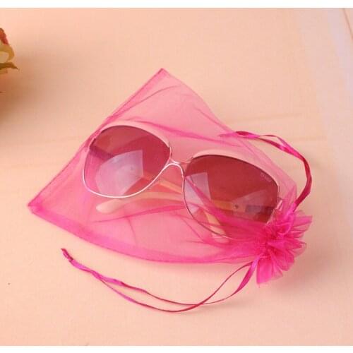 Wholesale 100pcs/lot 17x23cm Rose Red Wedding Organza Sheer Bag For Christmas Gifts Packaging