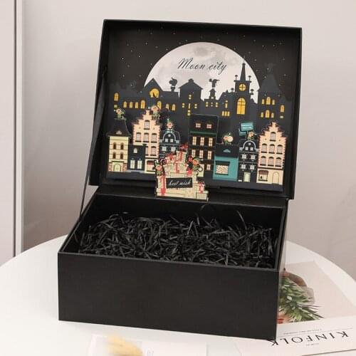 AVEBIEN Creative Moonlight City Valentine Day Tanabata Snack Packaging Box Birthday Party Scarf Gift Box шкатулка для украшений