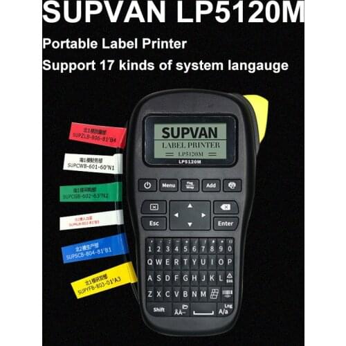 Original Supvan Portable Wireless Industrial Label Printer LP5120M Cable ID Labels Printer Handheld Label Maker Battery Operated