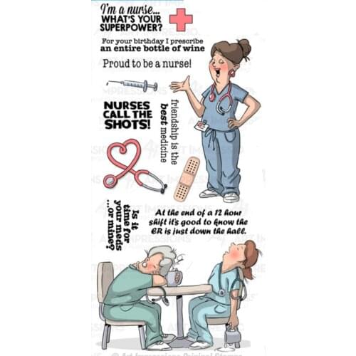 Doctors And Nurses Transparent Silicone Rubber Stamp and Metal Die Sheet Cling Scrapbooking DIY Cute Pattern Photo Album