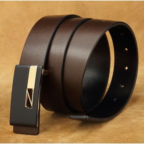 High Quality Coffee Belt Mens Fashion Z Letter Designer Belt Men Cowhide Casual Leather Cintos Masculino Sceintur