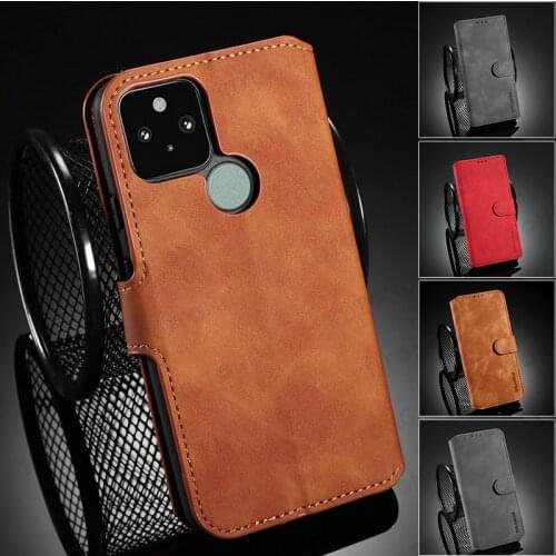 Luxury Ultra thin Flip Case For Google Pixel 5 XL Magnetic Bracket Leather For Pixel 4A 5G Card slot wallet Phone Cover Cases