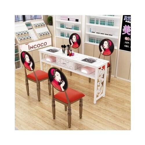 Net Red Nail Table Chair Set Special Deals Economical Nail Table Single Double Chair Simple Decoration