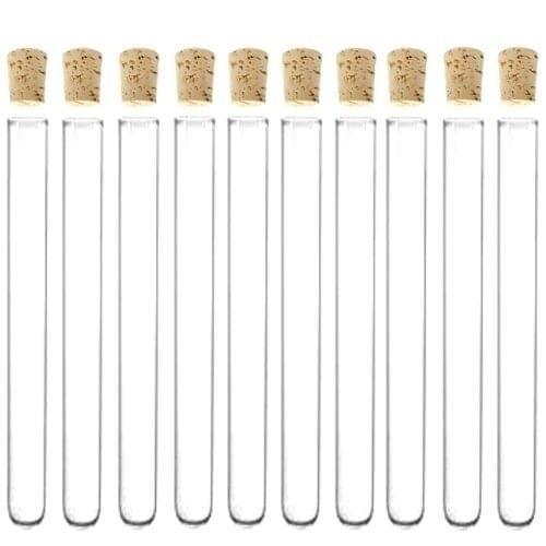 25pcs 15x100 mm 4-inch Glass Test Tube With Cork Stopper 11ml Package Tube Vial All Size Available In Store