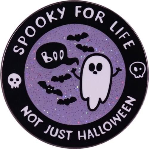 Spooky for life not just Halloween Brooch But Also Christmas Enamel Pin Gift