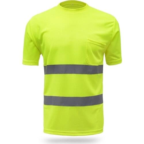 Safety T Shirt Reflective High Visibility Shirt Long Sleeve Yellow Lime Multi-sizes Breathable Road Construction Dumpcart Riding
