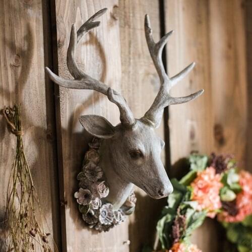 Wall decortation vintage retro resin deer head