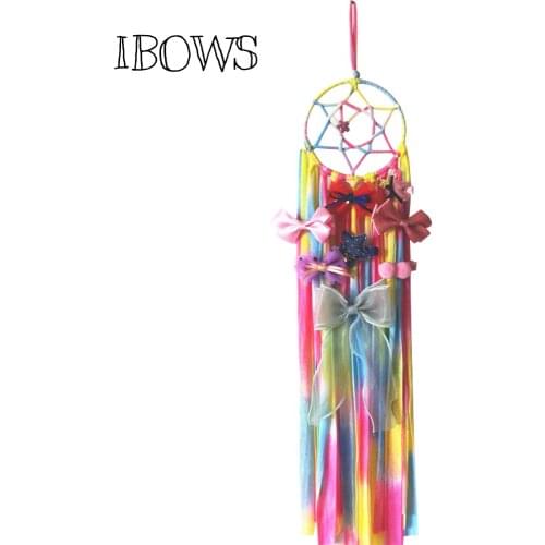 Dream catcher Hair Bows Storage Belt Barrette Hairband Organizer Kids Rainbow Color Hair Clips Hair Holder DIY Hair Accessories