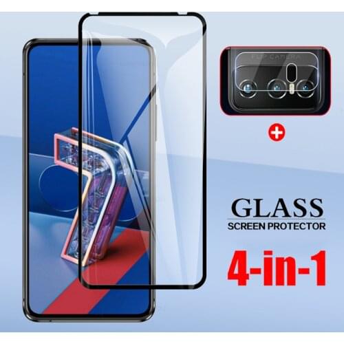 4 In 1 For Asus Zenfone 7 Pro ZS671KS ZS670KS 6.67" Full Cover Tempered Glass For Zenfone 7 Camera Lens Screen Protector Glass