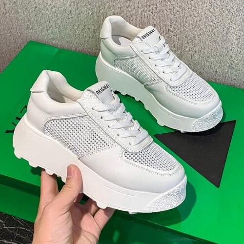 Mesh Platform Sneakers Women Casual Vulcanized Shoes Fashion 2021 Summer Thick Bottom Basket Femme Chunky Sneakers Woman