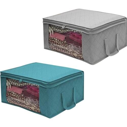 1PC Folding Storage Box Dirty Clothes Collecting Case Non Woven Fabric With Zipper Moisture-proof Toys Quilt Storage Box