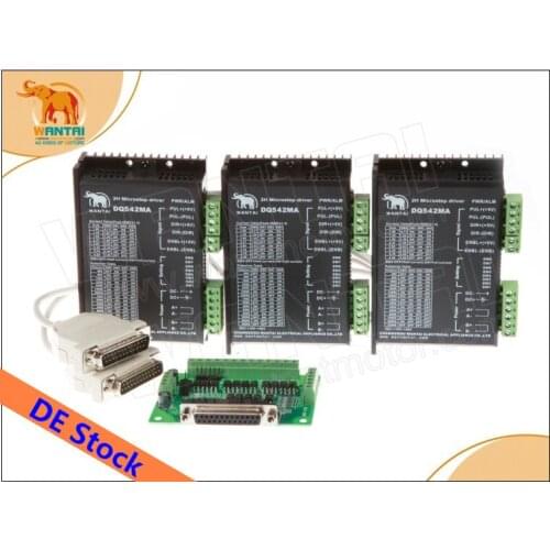Ship From DE! Wantai 3Axis Nema23 Stepper Motor Driver DQ542MA 50V 4.2A 128Microsteps CNC Foaming For Nema23 17 16 11 motor
