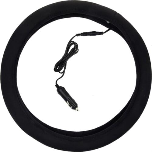 38CM 12V Car Heating Steering Wheel Warm Cover Car Lighter Plug Electric Warmer Winter Universal Steering Covers