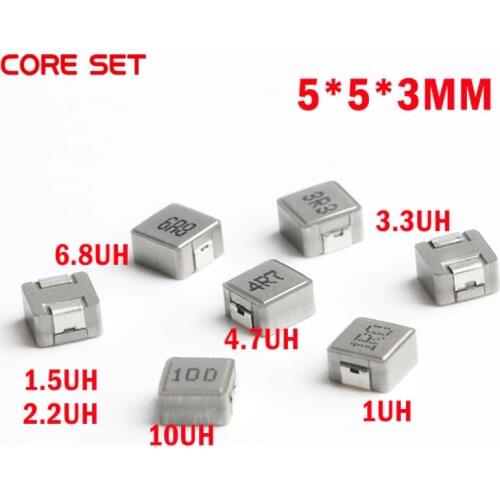 50pcs SMD Power Inductors 0530 1UH 2.2UH 3.3UH 4.7UH 6.8UH 10UH Chip Inductor 0530 5*5*3 1R0 2R2 3R3 4R7 6R8 100