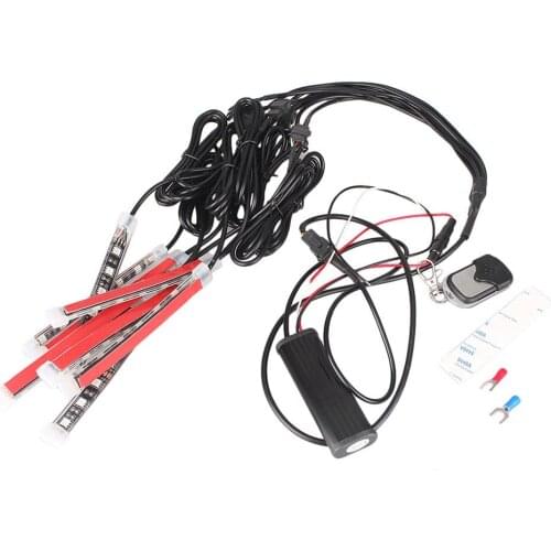 Car ATV RGB LED Strips Remote Multi Color Under Glow Neo Light 8pcs/SET