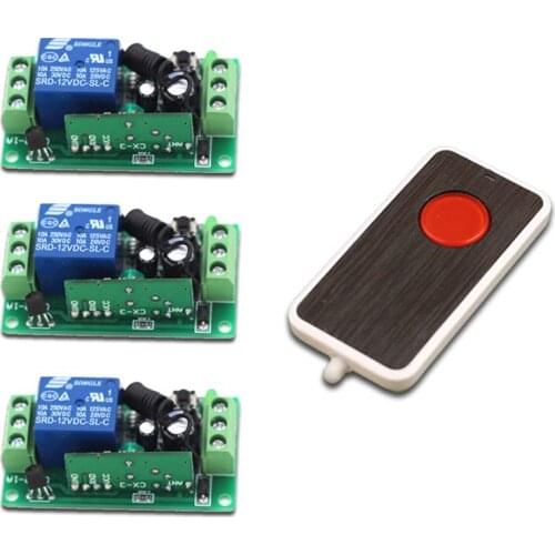 DC9V/12V/24V Wireless Remote Control Switch 1CH 10A RF Relay Receiver 1 CH Relay Remote Control System 315/433MHz