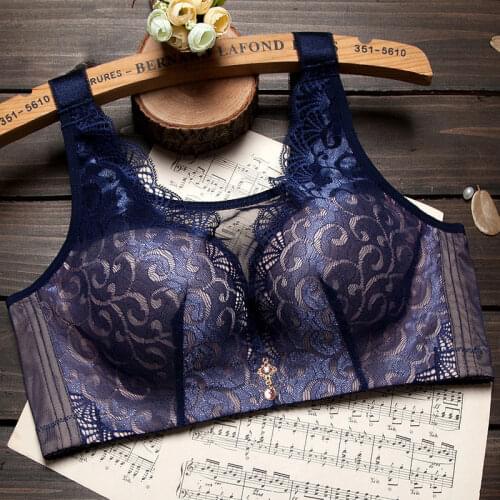 Adjusted-straps Wire Free Large Size Bra Women Push Up Bras Fashion Style Lace Sexy Underwear Women 42 B C Cup