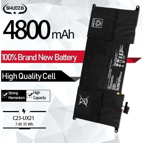 C23-UX21 C23UX21 Laptop Battery For Asus Zenbook Ultrabook UX21 UX21A UX21E Series 4800mAh 7.4V 35Wh New SHUOZB Free Shipping