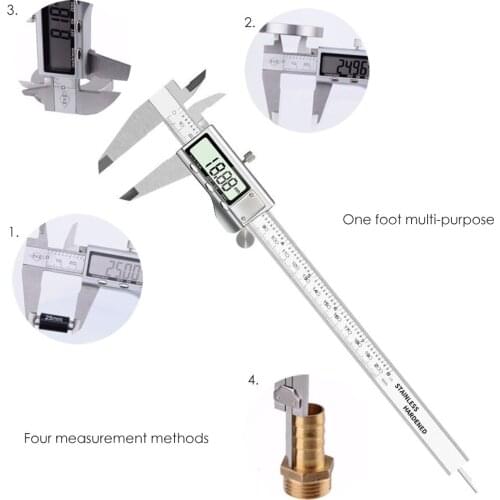 SF 1pc Digital Vernier Gauge Gauge Digital Micrometer Stainless Steel 150/200/300mm Metal Clamp Measuring Tool