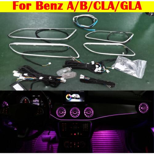 Neon Strips For Mercedes-Benz A/B/CLA/GLA 12-Color Car Dashboard Door LED Decorative Lamp W176 W246 W117 W156 Ambient Light Kit