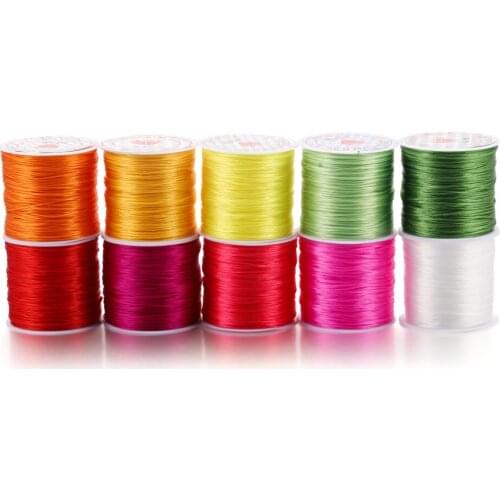 40m eters/roll Multicolor Round Stretch Elastic Cord Nylon Beading Cord For Necklace Bracelet Crystal Line Jewelry Making Supply
