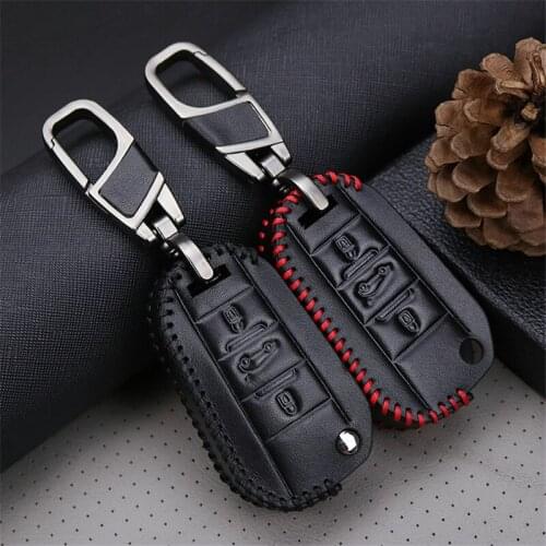 Leather Car Key Fob Cover Case For Peugeot 206 208 207 2008 301 307 308 3008 407 508 5008 Expert Key Ring Key Holder Accessoris