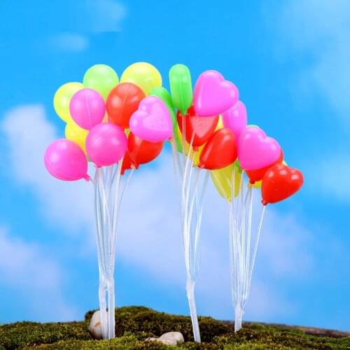 Miniature Figurine Garden Ornament Mini Balloon Plant Fairy Home Decor Simulation Colorful Balloons Micro Landscape Figurines