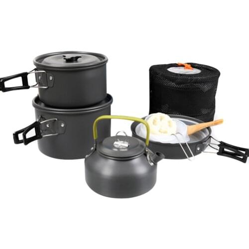 Camping Cookware Kit Lightweight Backpacking Cooking Set Picnic Pots and Pans for Camping Backpacking Outdoor Cookware