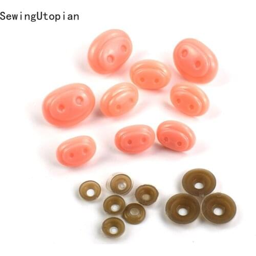 10Sets Pig Nose +washers Doll Toy Accessories DIY Making Crafts Material Stuffed Animal Scrapbook Puppet Plastic Pink 26/27/34mm