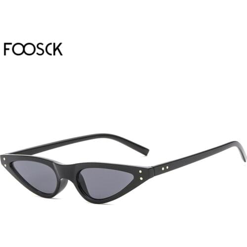 FOOSCK 2020 New Fashion Retro Cat Eye Sunglasses Women Small Frame Triangle Ladies Sun Glasses Black Pink Red Glasses UV400