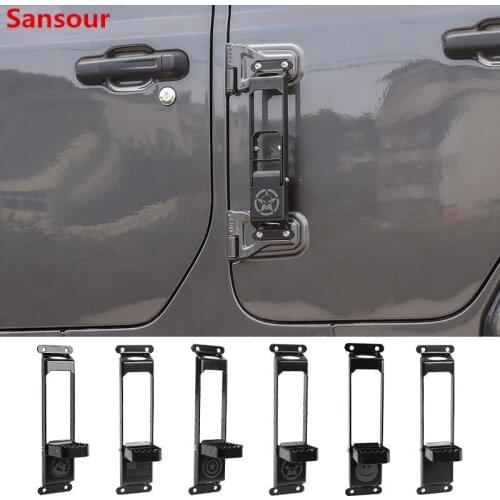 Sansour Car Door Steps Climbing for Jeep Gladiator JT 2018+ Car Door Hinge Foot Rest Pedal Peg for Jeep Wrangler JK JL 2007-2020