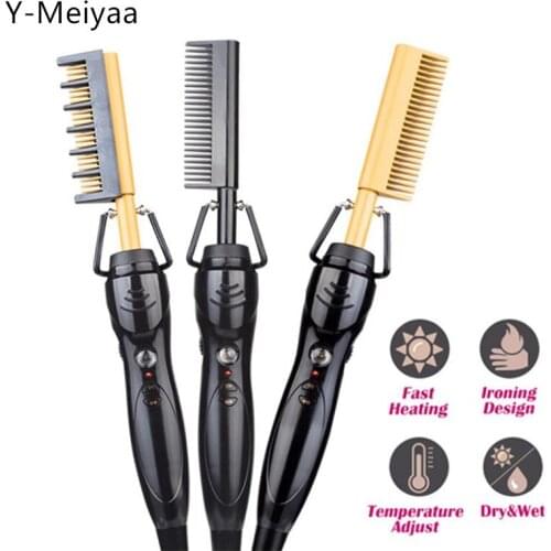 2 in 1 Comb Hair Straightening Brush Hot Heating Comb Hair Straight Styler Corrugation Curling Iron Hair Curler Dropshipping 20