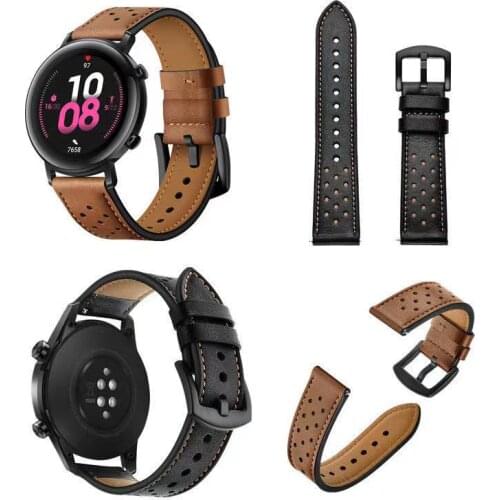 20mm 22mm Genuine Leather Watchband For Samsung Galaxy Active 2 Strap Bracelet For Galaxy Watch 42mm 46mm/S3 Replacement Correa