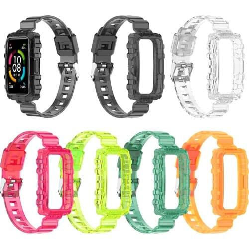 TPU Transparent Watch Strap For Huawei Honor Band 6 Soft Wristband Bracelet Replacement Belt for HUAWEI Band 6 Strap Watchband