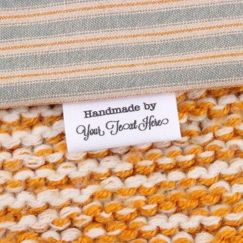 Made With Love, Sew On Label Tags, Personalized Tags, Crafts, DIY Gift, Cotton Fabric, Sewing Clothes, Fold tag (MD1128)