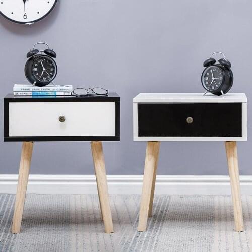 Modern Simple Bedside Table Cabinet Wooden Nightstand With Storage Drawers Bedroom Furniture Bedside Tables HWC