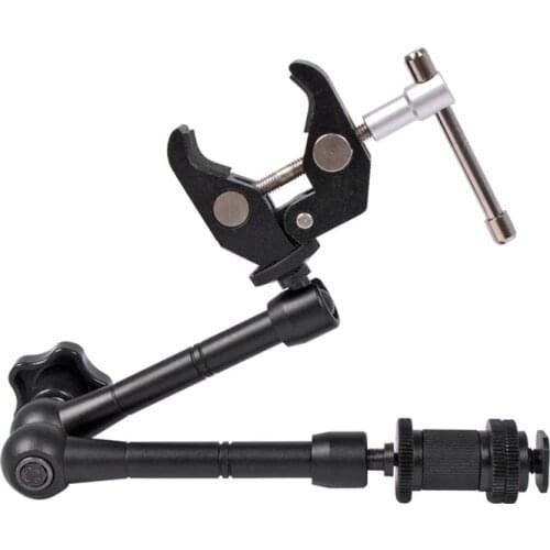 Super Clamp 7/11 inches Adjustable Magic Articulated Arm for Mounting HDMI Monitor LED Light LCD Video Camera Flash Camera DSLR