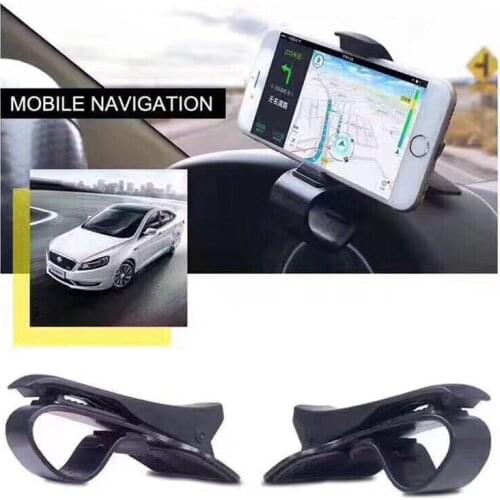 Universal Black Car Phone Holder Stand Adjustable Dashboard Mount Clip Holder Stand Cradle Clip Design For Cell Phone GPS