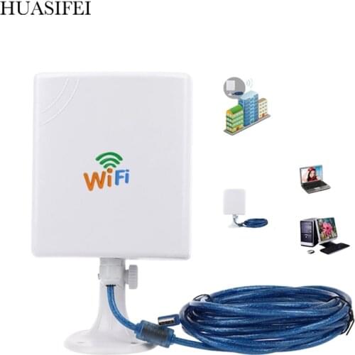 2.4G WiFi USB receiver 150Mbps high gain 14DBi antenna 5m cable high power wireless network card outdoor waterproof remote Wifi