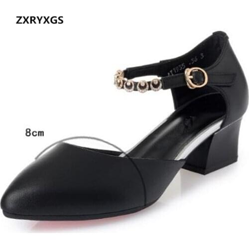 Hot 2019 New Pointed Cowhide Rhinestone Summer Fashion Sandals Women Shoes Sandals Comfortable High Heels Summer Leather Sandals