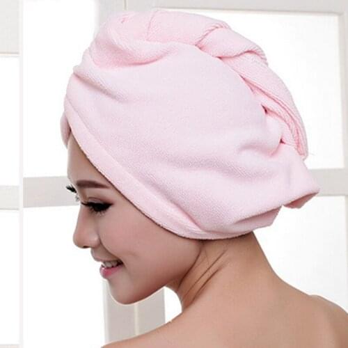 Women Bathroom Super Absorbent Quick-drying Microfiber Bath Towel Hair Dry Cap Salon Towel 20x65cm