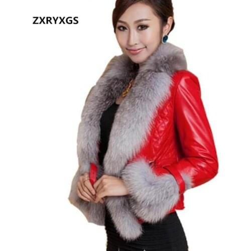 ZXRYXGS Women's Leather Down Jackets