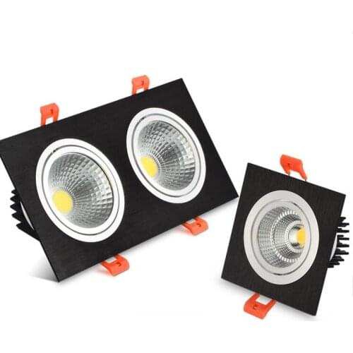 1Pcs black 10w 20w AC85V-265V 110V / 220V LED dimmable Ceiling square cob Downlight Recessed LED Wall lamp Spot light led bulb